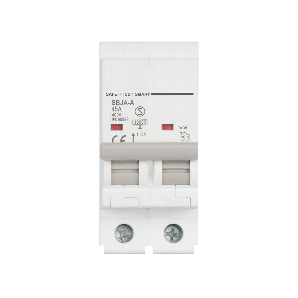 เซอร์กิตเบรกเกอร์ 45 แอมป์ 2 โพล 10KA เซฟ-ที-คัท สมาร์ท รุ่น US สีขาว